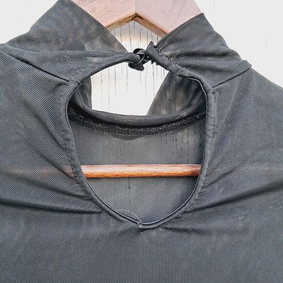 Vtg 90’s Y2k Windsor USA Womens M S Sheer Mesh Bodysuit Top Keyhole Goth Club - Picture 4 of 9